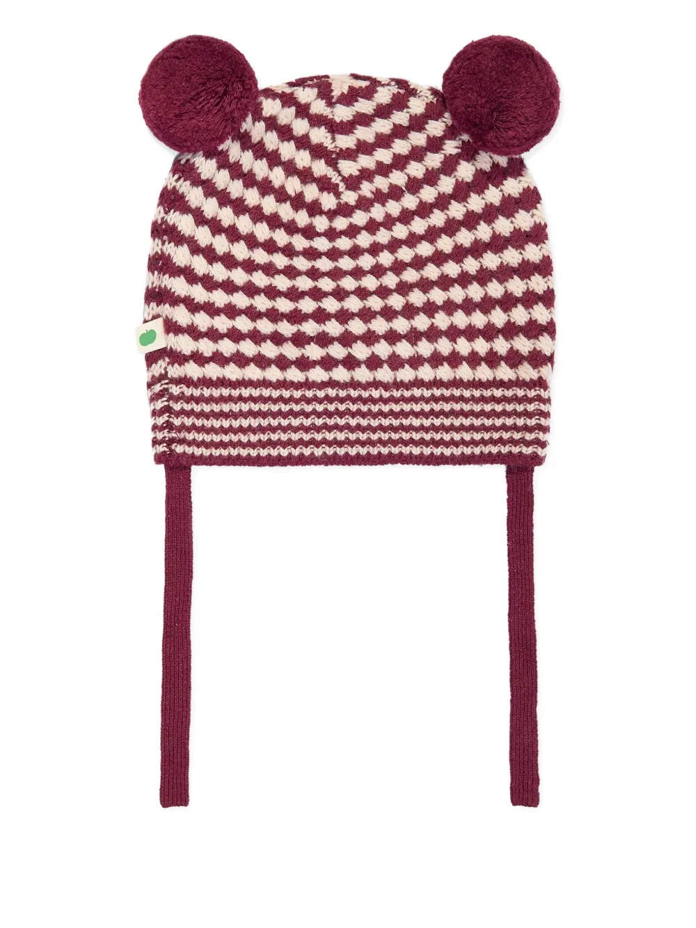 The Bonnie Mob Kids Hazel pom-pom checked hat - Rood