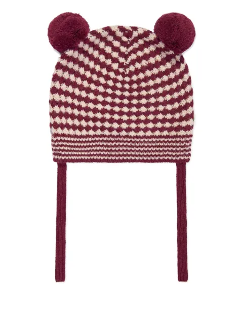 The Bonnie Mob Kids Hazel pom-pom checked hat