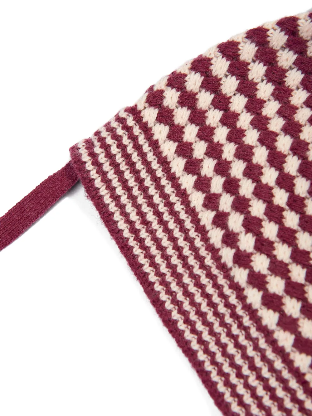 The Bonnie Mob Kids Hazel geruite hoed met pompon Rood