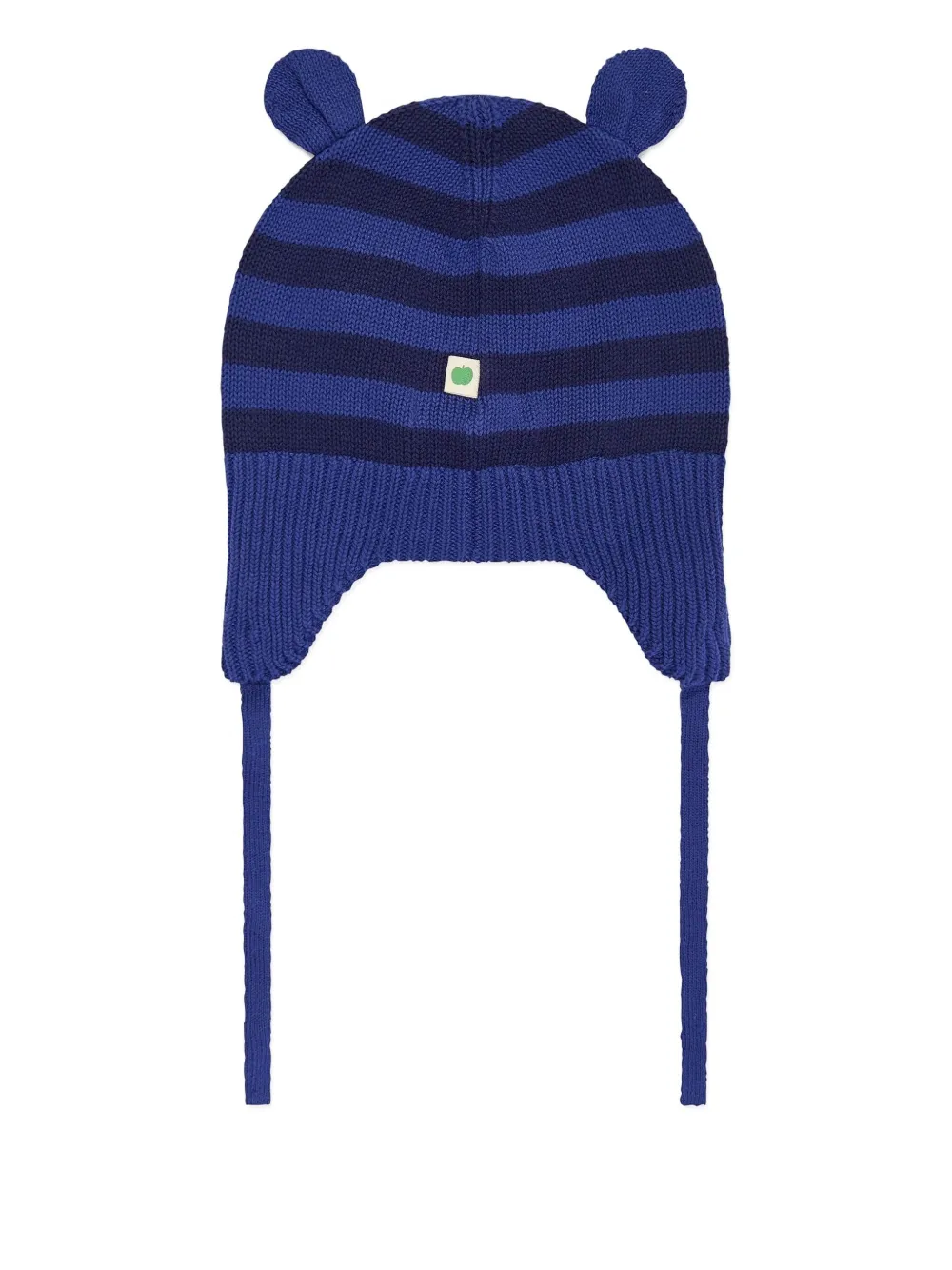 The Bonnie Mob Kids Damson striped ear-flap hat - Blauw