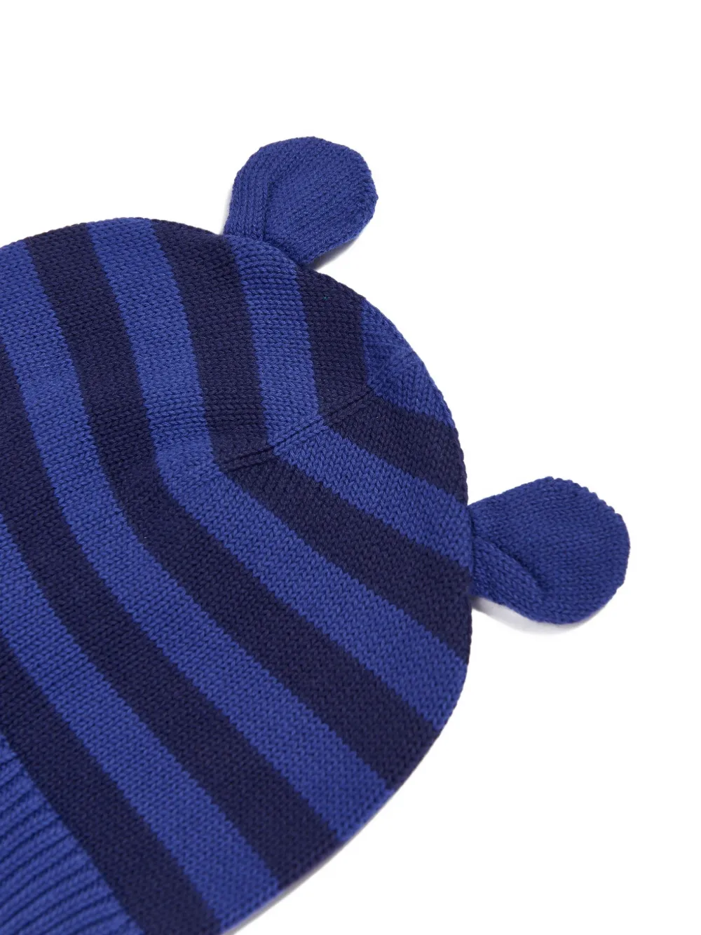 The Bonnie Mob Kids Damson gestreepte muts met oorkleppen Blauw