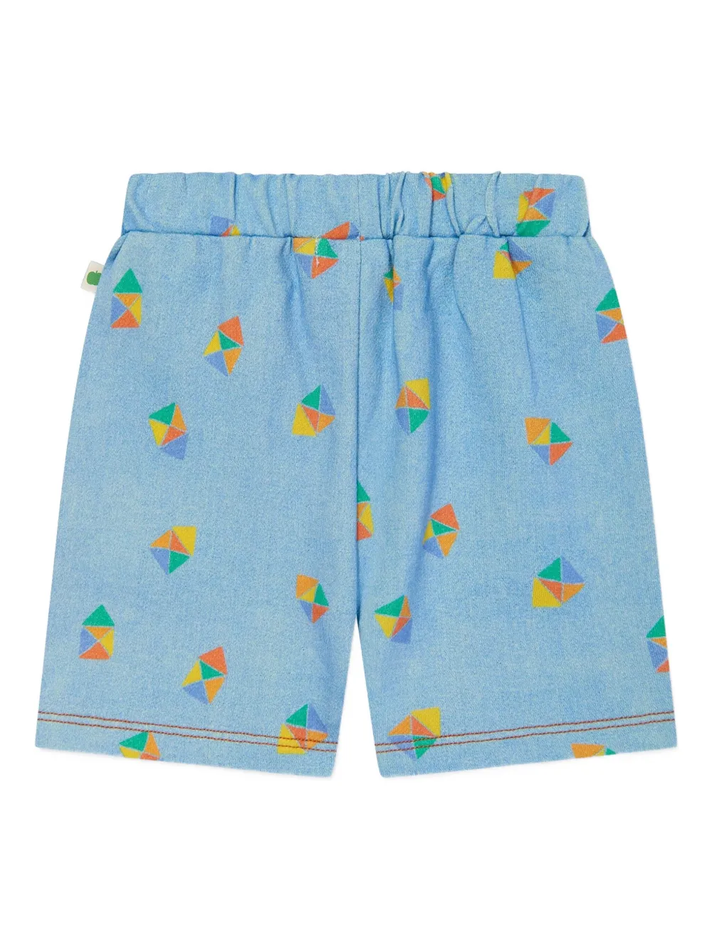 The Bonnie Mob Kids Maverick geometric-print drawstring shorts - Blauw