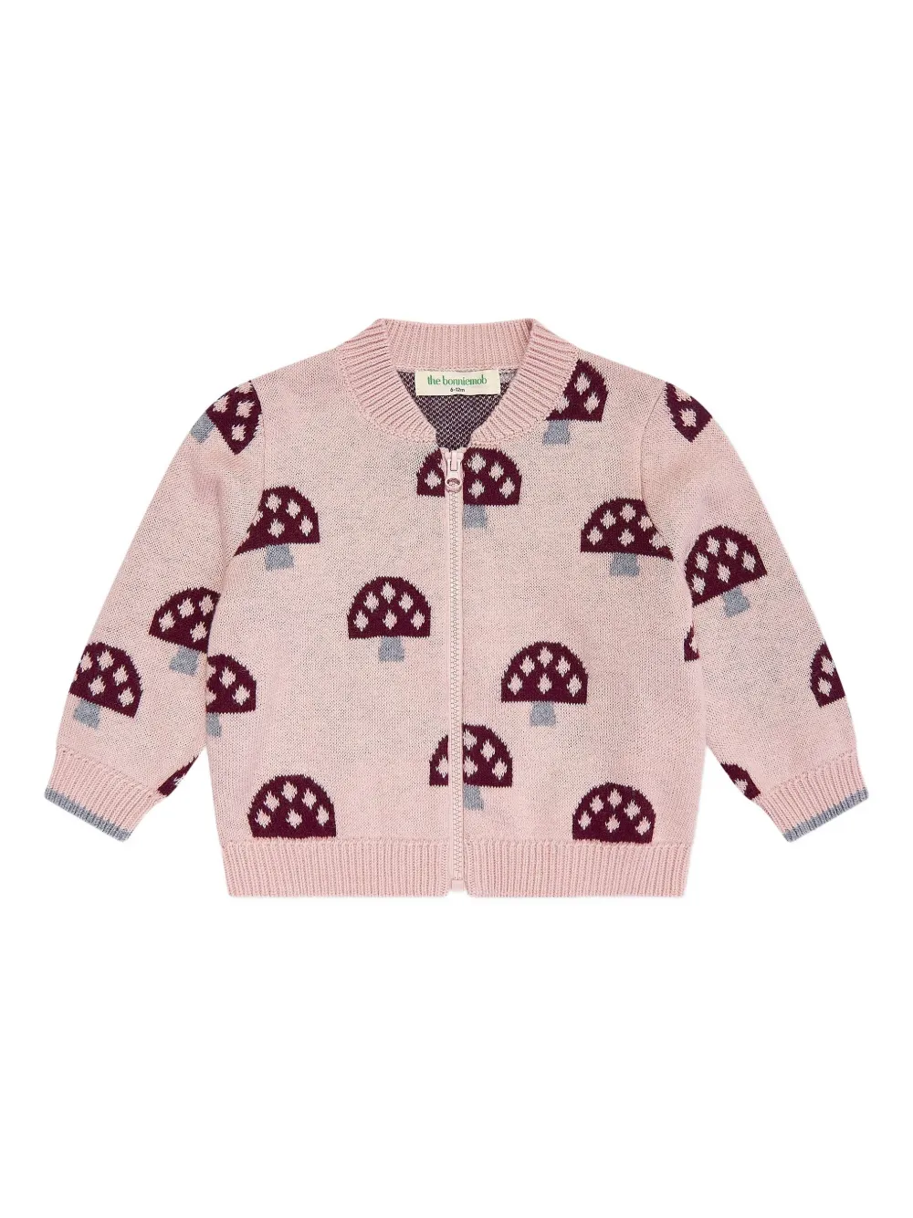 The Bonnie Mob Kids Shroom zip-up cardigan - Rosa