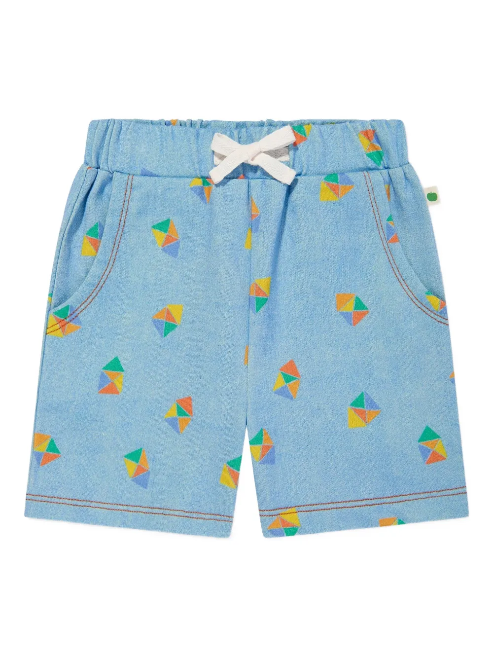 The Bonnie Mob Kids Maverick geometric-print drawstring shorts - Blu