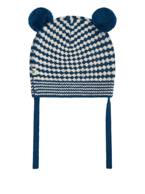 The Bonnie Mob Kids Hazel pom-pom checkered hat
