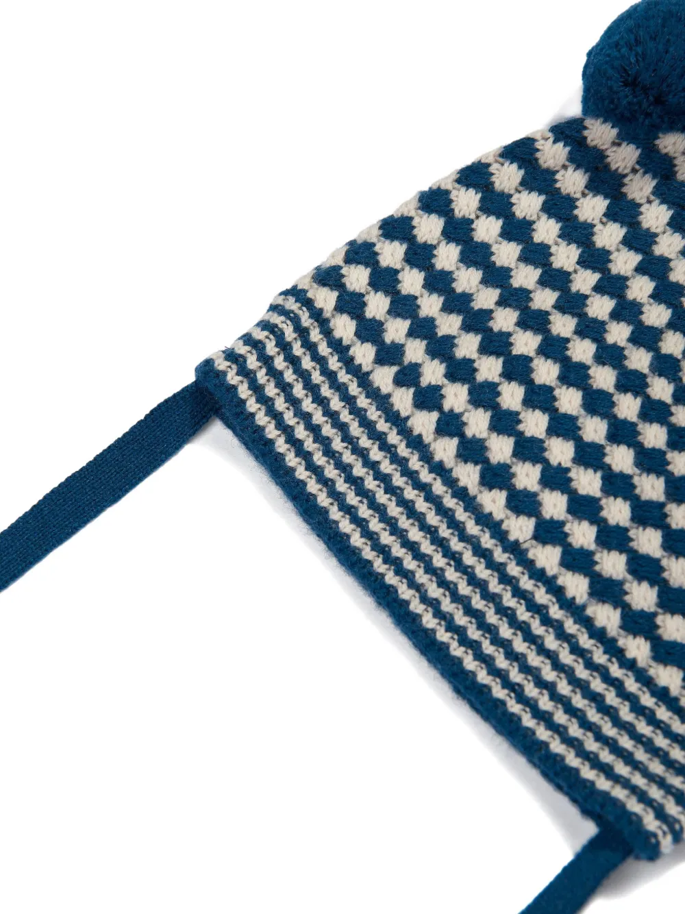 The Bonnie Mob Kids Hazel geruite hoed met pompon Blauw