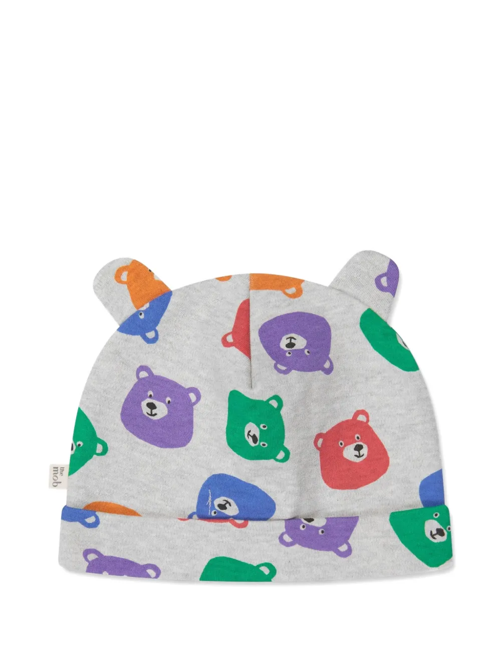 The Bonnie Mob Kids bear-print ear-flap hat - Grijs