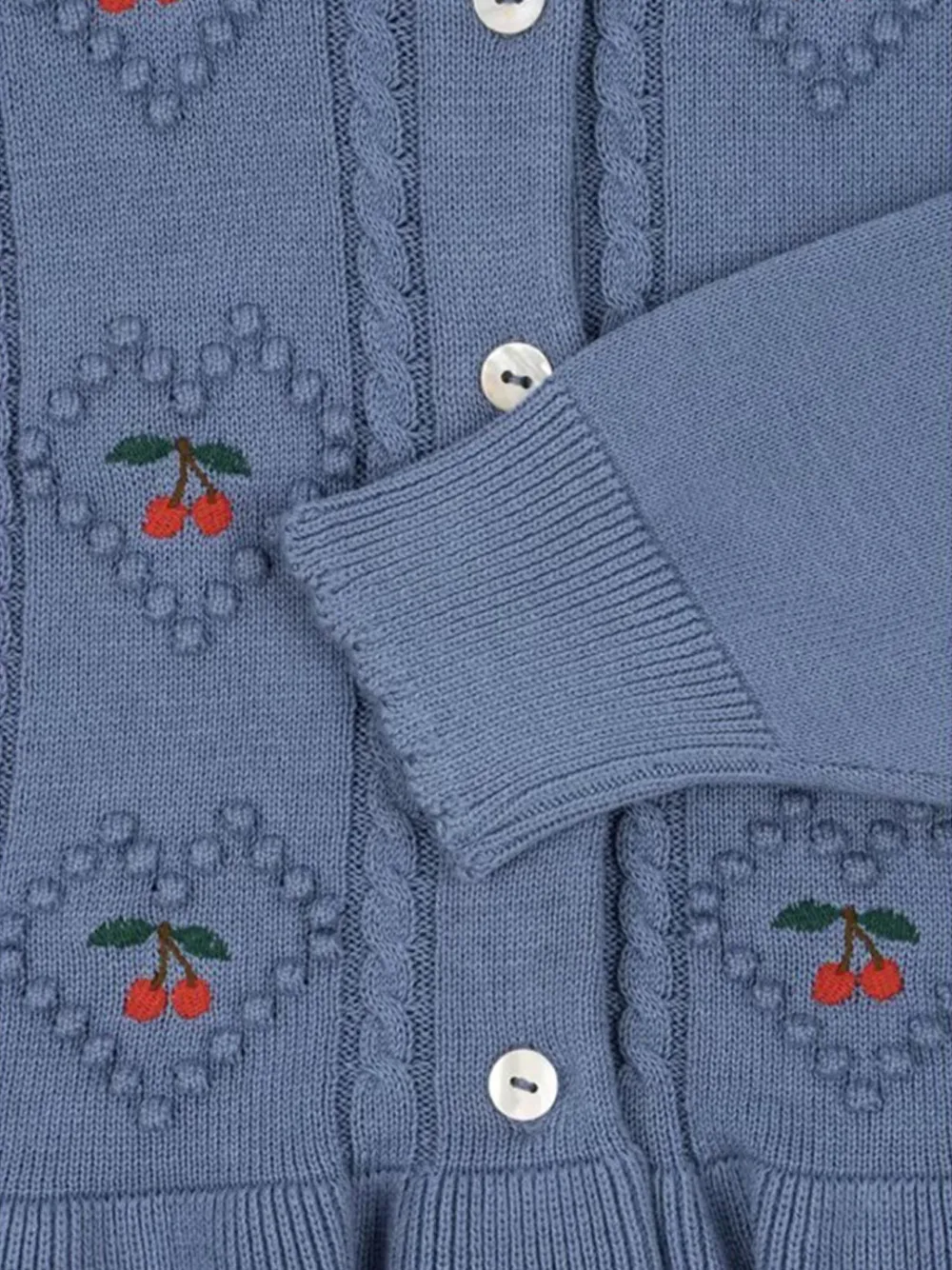 Konges Sløjd Vest met kersendetail Blauw