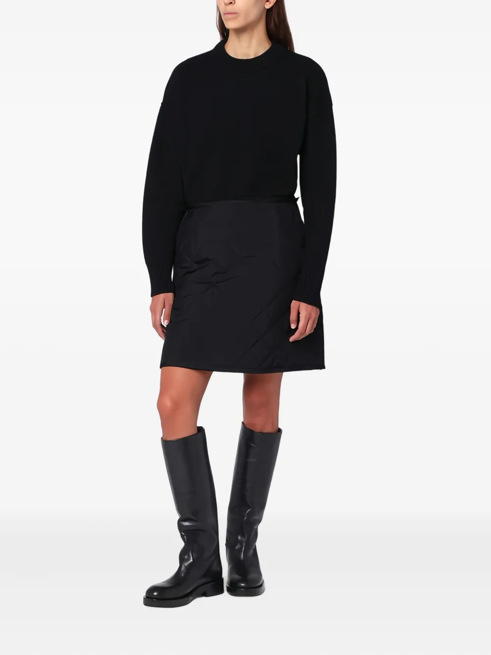 Jil Sander quilted mini skirt - Zwart