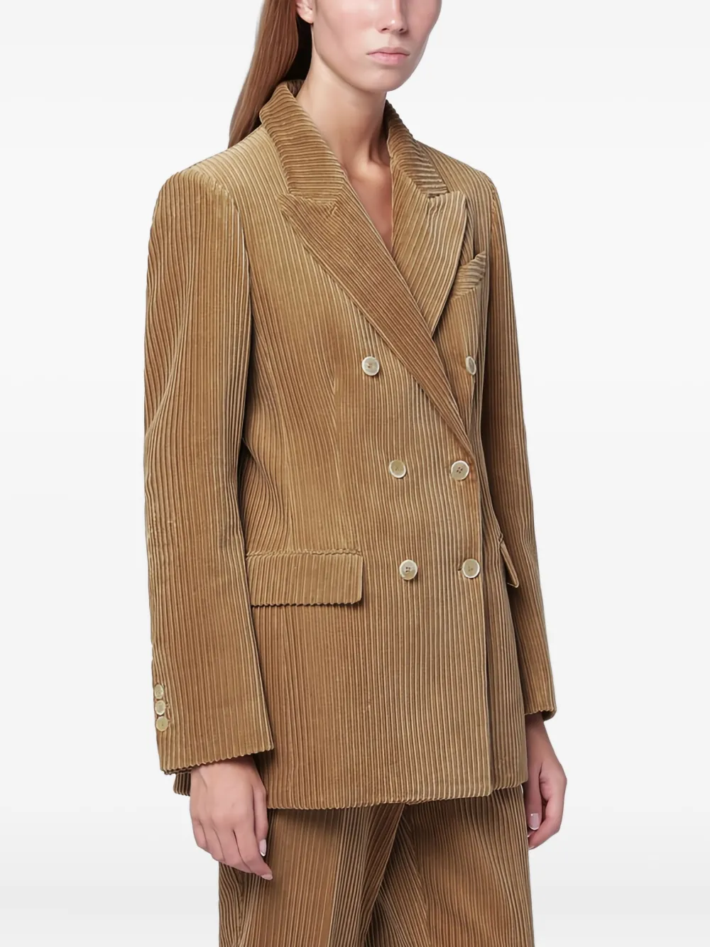 P.A.R.O.S.H. Blazer doppiopetto a coste - Marrone