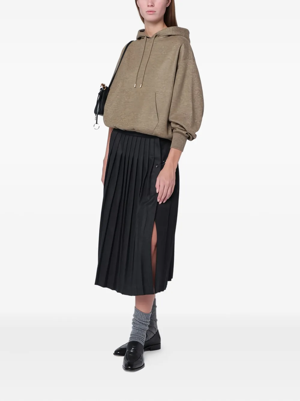 Loro Piana hooded wood grain melange hoodie - Bruin