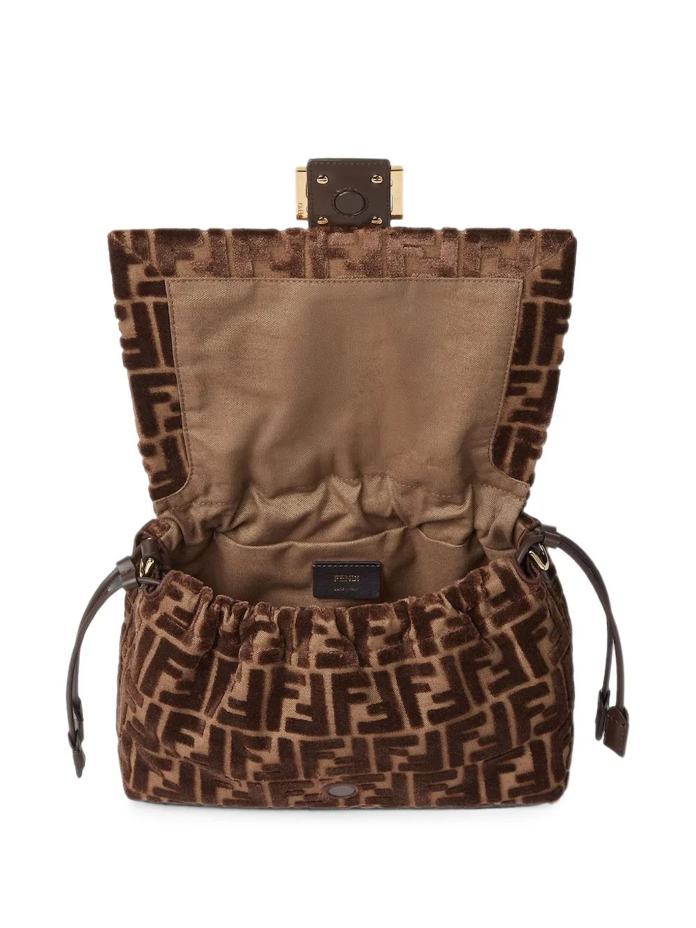 FENDI Medium Mamma Baguette leren schoudertas Bruin