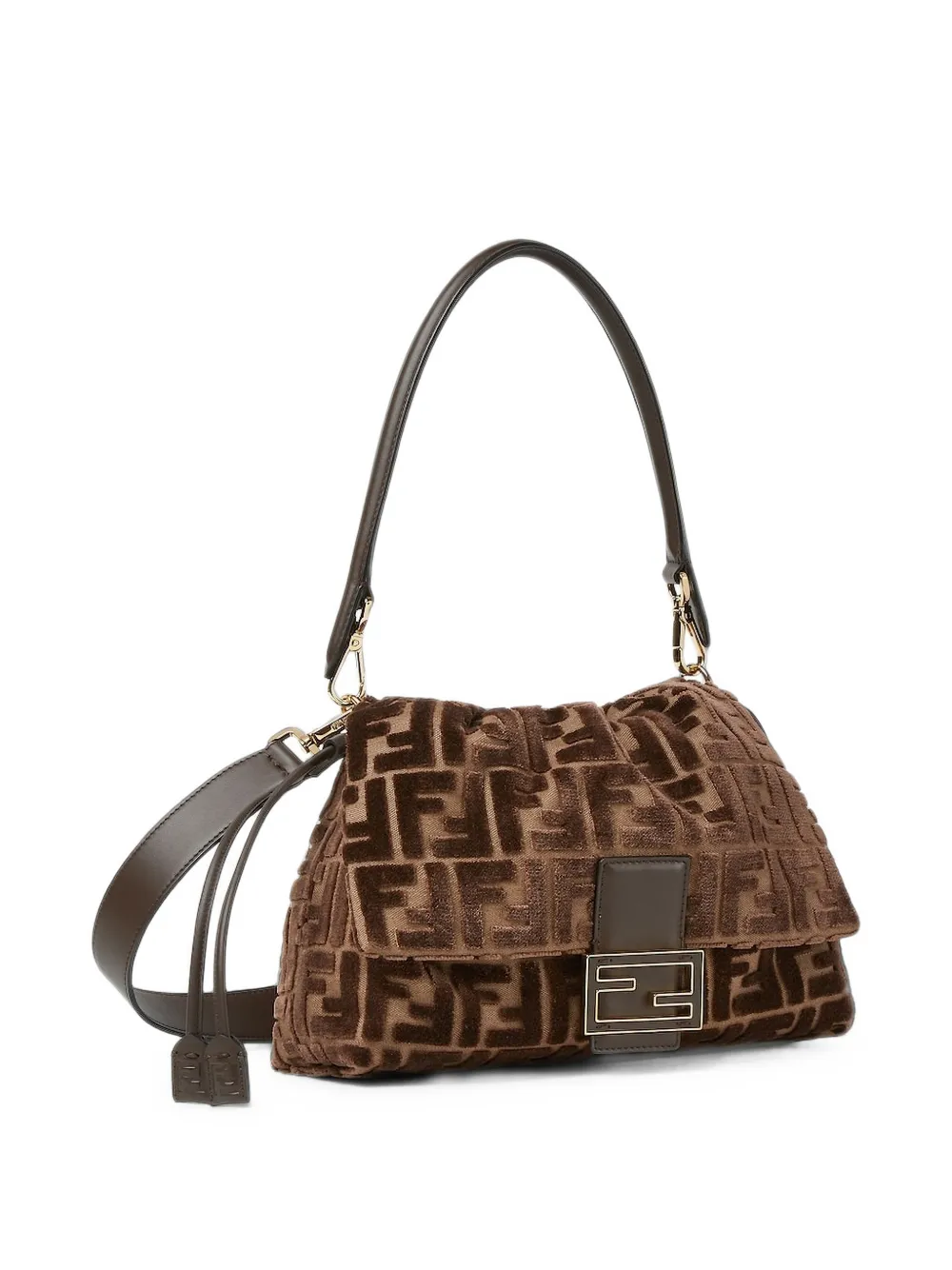 FENDI Medium Mamma Baguette leren schoudertas Bruin