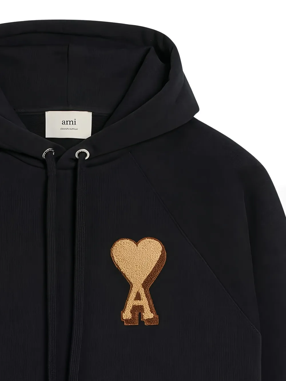Ami Alexandre Mattiussi Black Ami De Coeur Hoodie In Blue