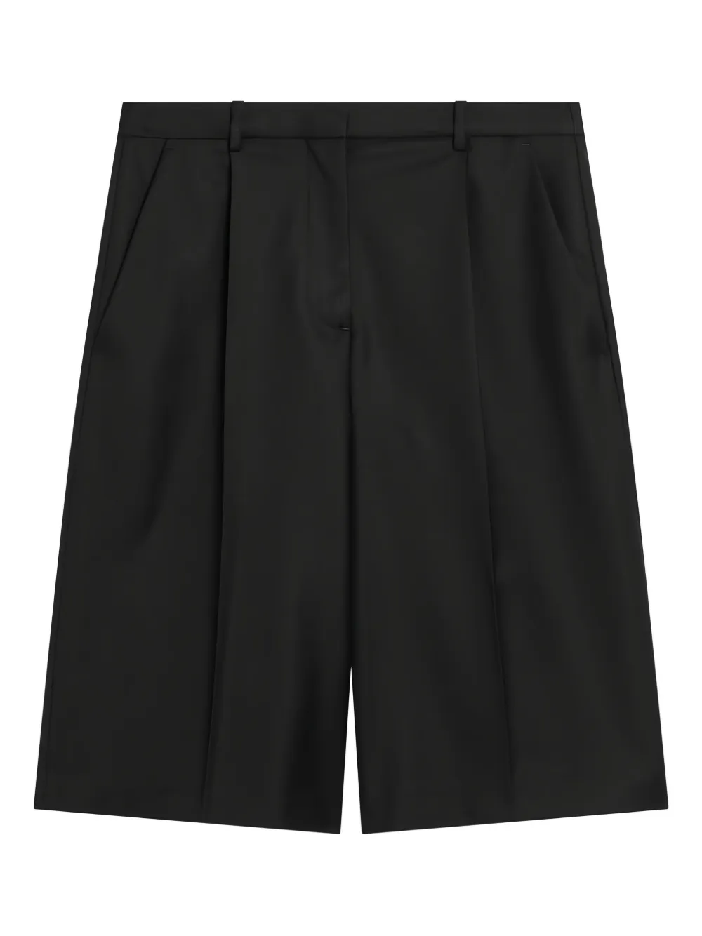 Loulou De Saison Concealed-fastening Pleated Shorts In Black