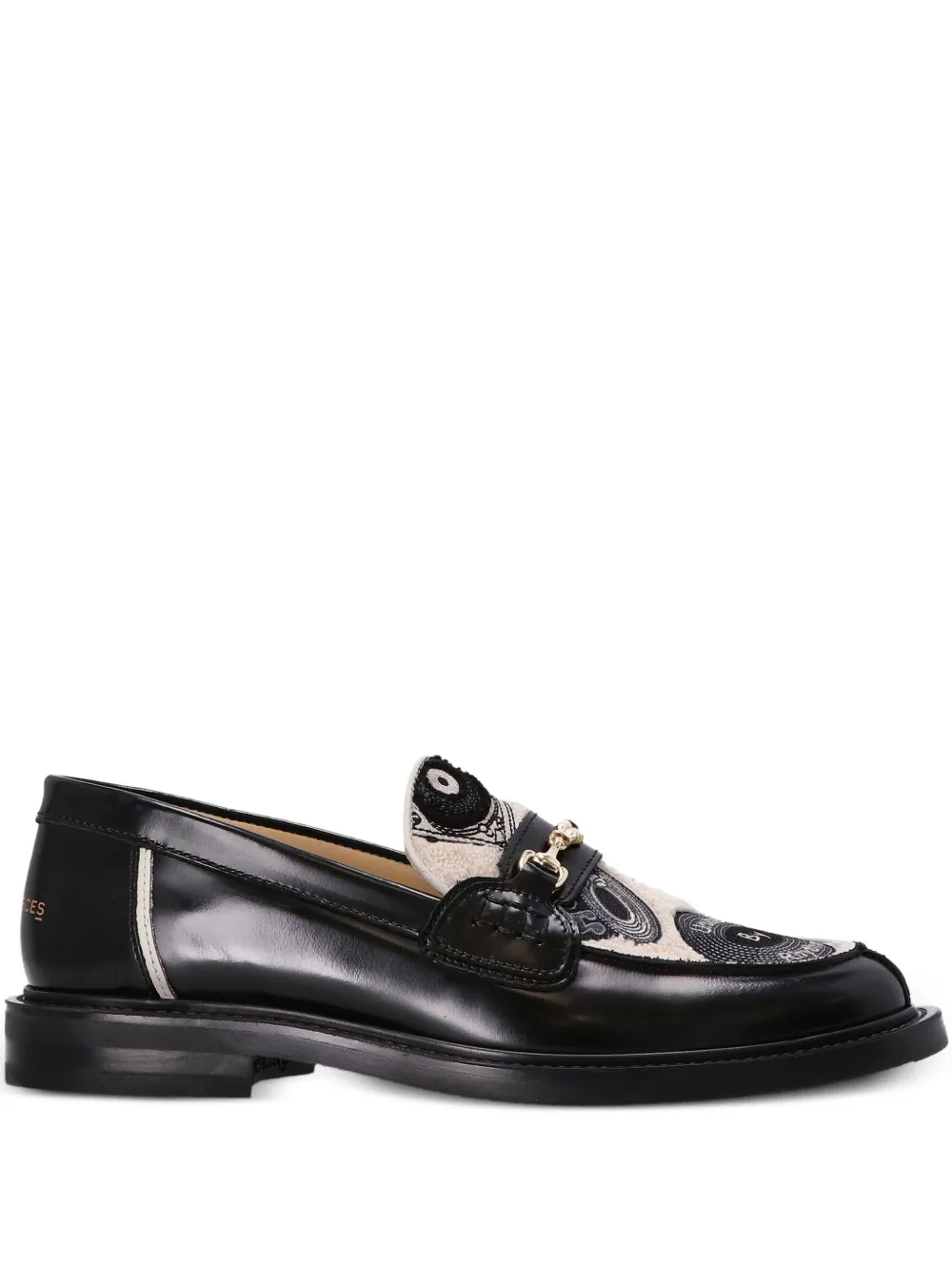 Filling Pieces graphic-pattern leather loafers | Black | Image 1