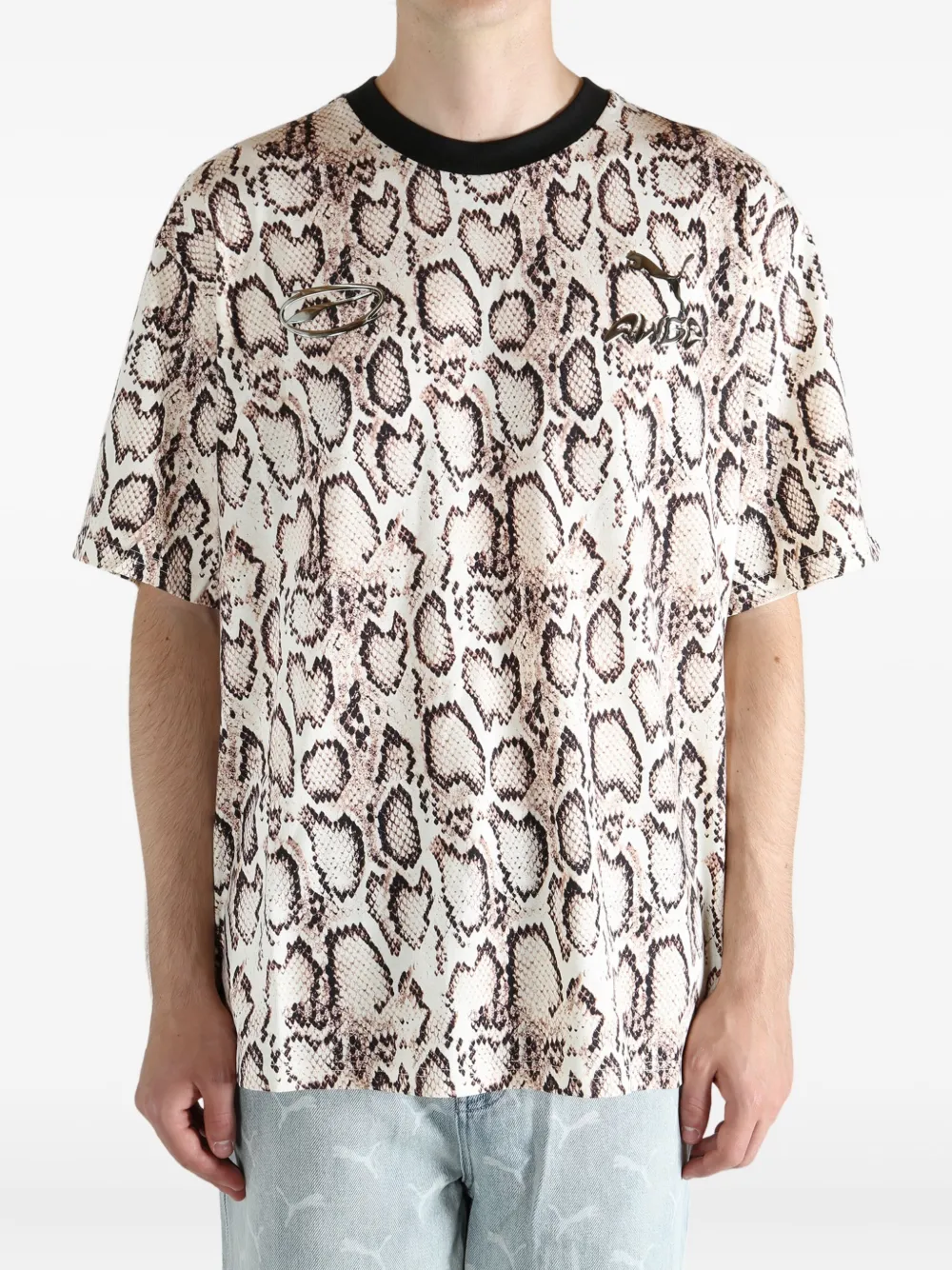 Puma Snake-print T-shirt In Neutral