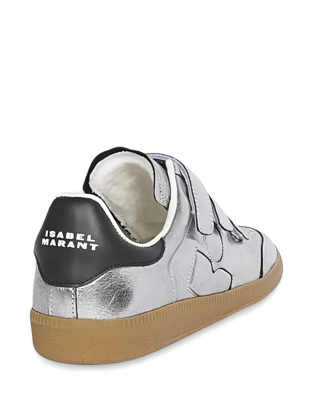 Isabel Marant Festive Beth Metallic Leather Low-top Sneakers In Silver