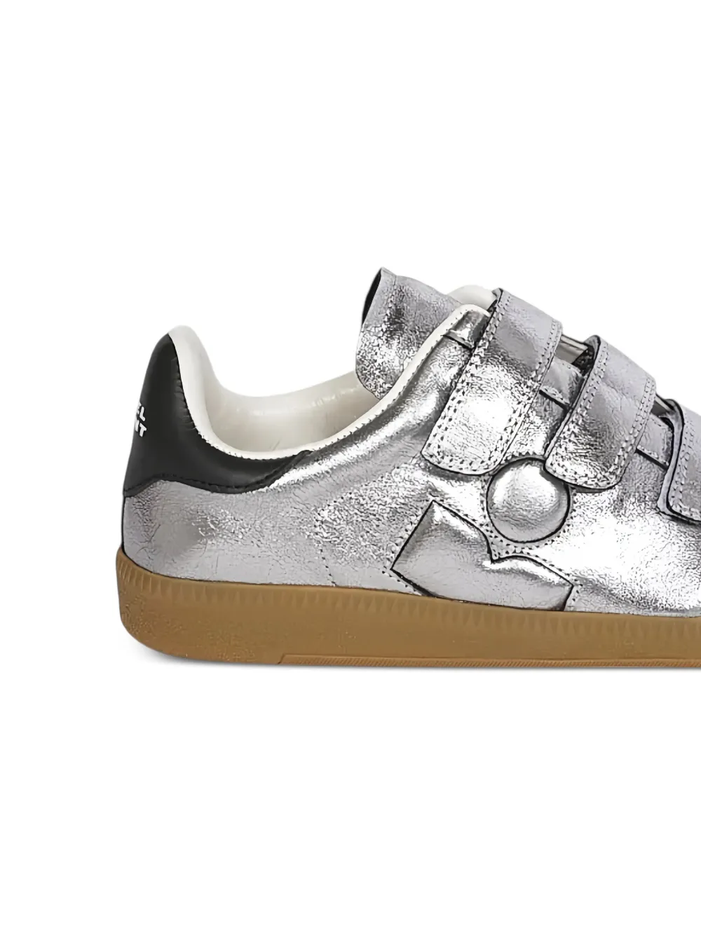 Isabel Marant Festive Beth Metallic Leather Low-top Sneakers In Silver