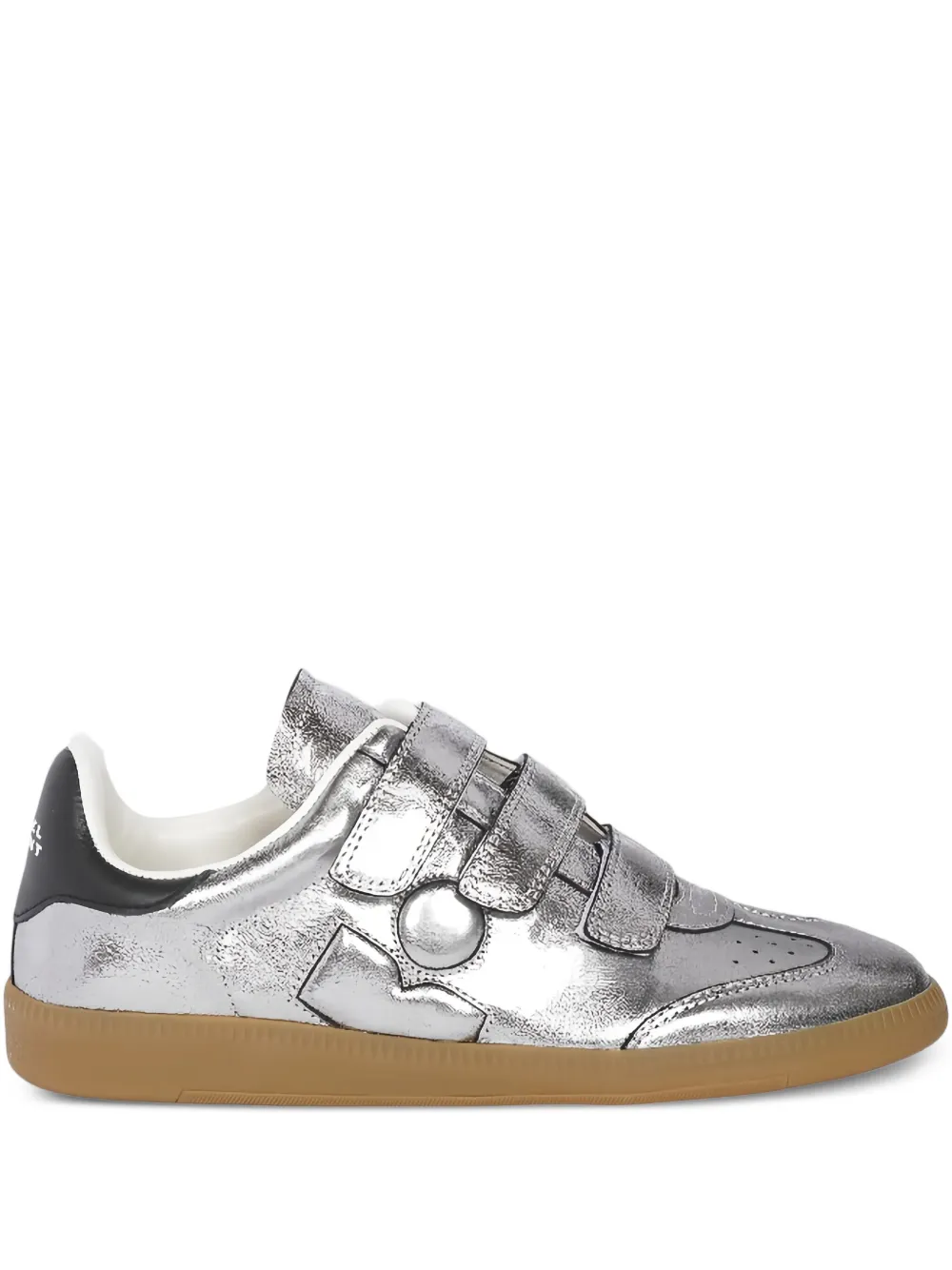 Isabel Marant Festive Beth Metallic Leather Low-top Sneakers In Silver