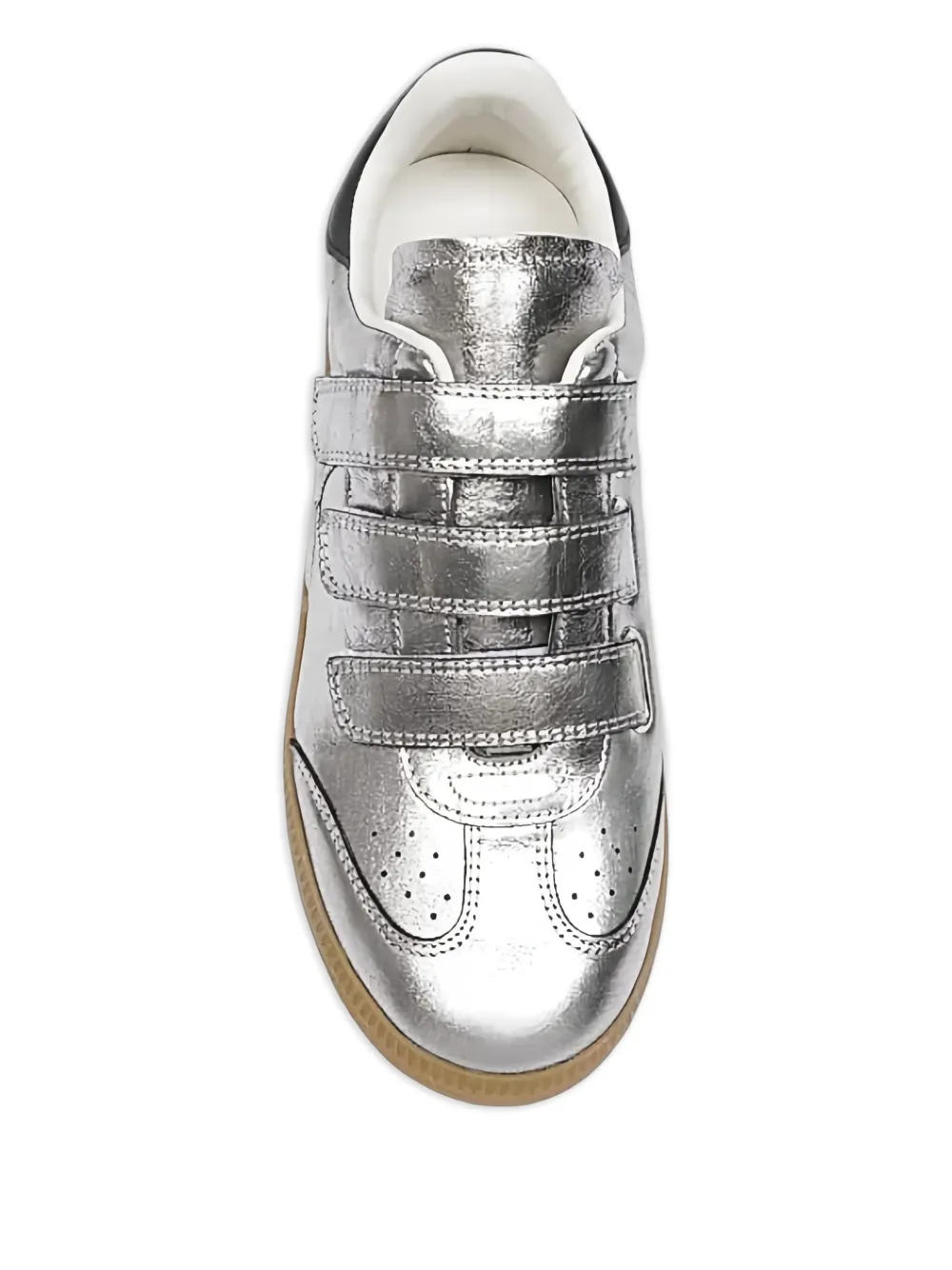 Isabel Marant Festive Beth Metallic Leather Low-top Sneakers In Silver