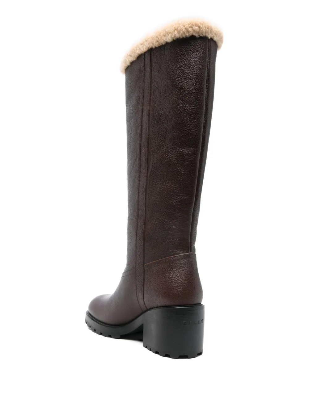 Bally Gusto Shearling-trim Boots In Brown