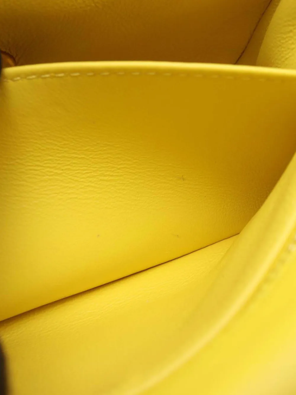 Pre-owned Chanel 2021-2025 Mini Square Classic Lambskin Pearl Crush Single Flap Crossbody Bag In Yellow