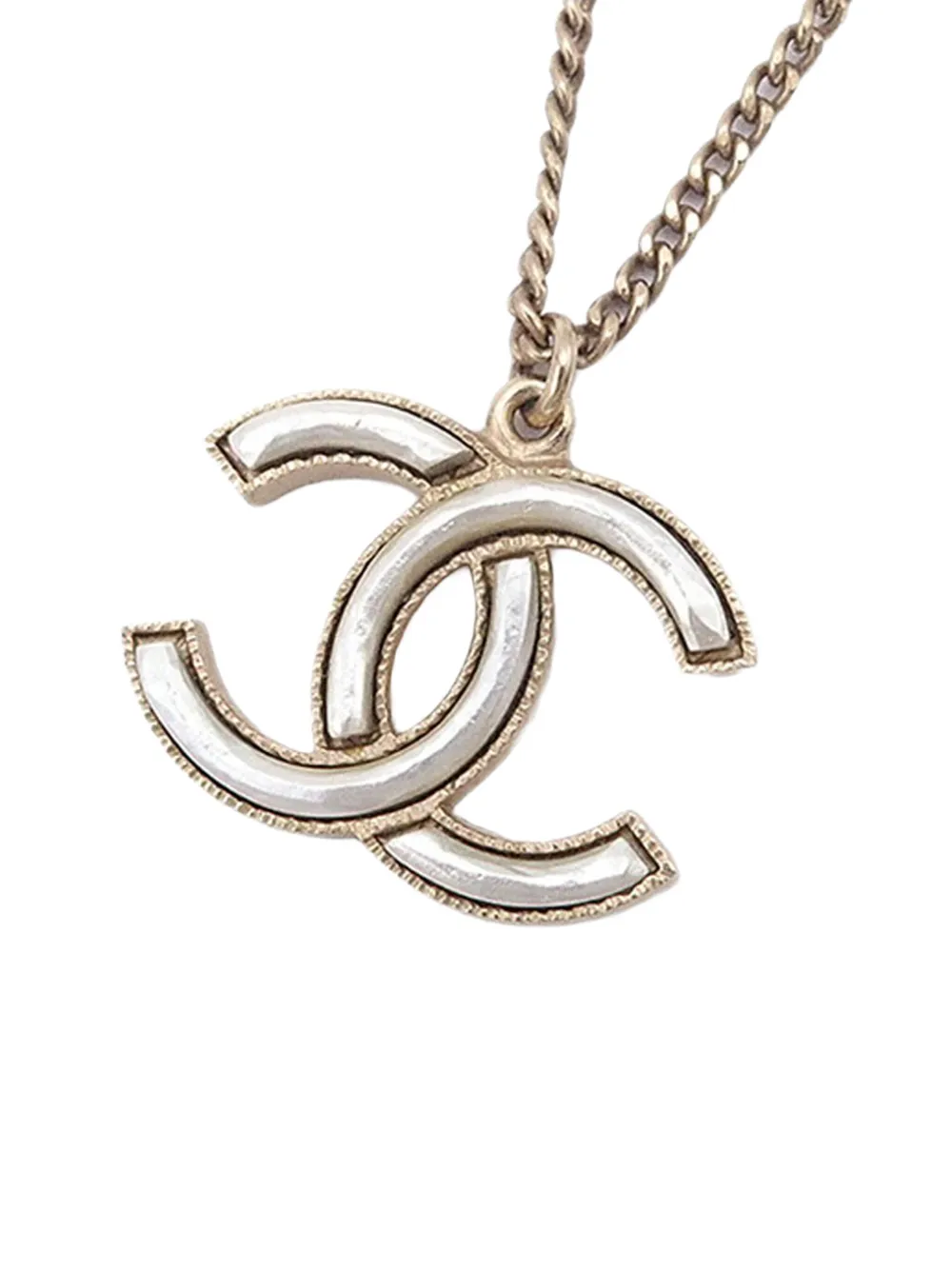 CHANEL Pre-Owned 2015 ゴールドプレーテッド エナメル ココマーク ペンダント コスチューム ネックレス - CHANEL Pre-Owned 2015 ゴールドプレーテッド エナメル ココマーク ペンダント コスチューム ネックレス -