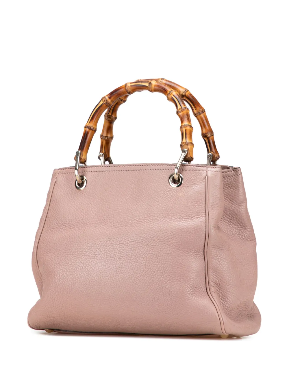 Pre-owned Gucci 2000-2015 Small Calfskin Bamboo Shopper Satchel In Pink