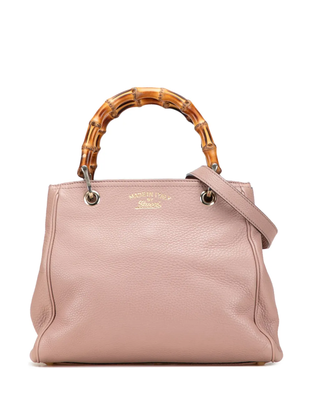 Pre-owned Gucci 2000-2015 Small Calfskin Bamboo Shopper Satchel In Pink
