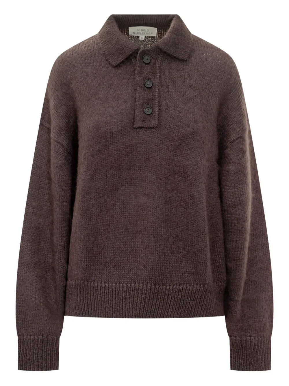 Studio Nicholson playera tipo polo Dune | marrón | Image 1