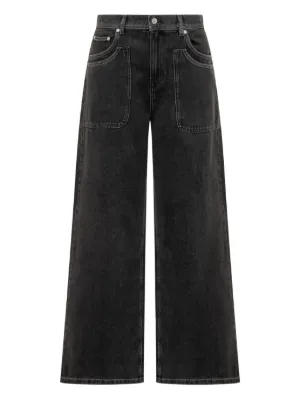 GANNI デニムパンツ | ブラック | FARFETCH JP