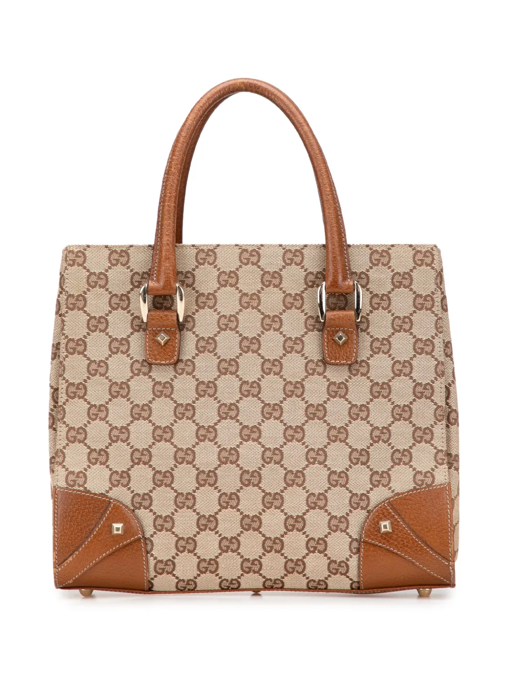 Gucci Pre-Owned 2000-2015 GGキャンバス ネイルヘッド ハンドバッグ - ブラウン Gucci Pre-Owned 2000-2015 GGキャンバス ネイルヘッド ハンドバッグ - ブラウン