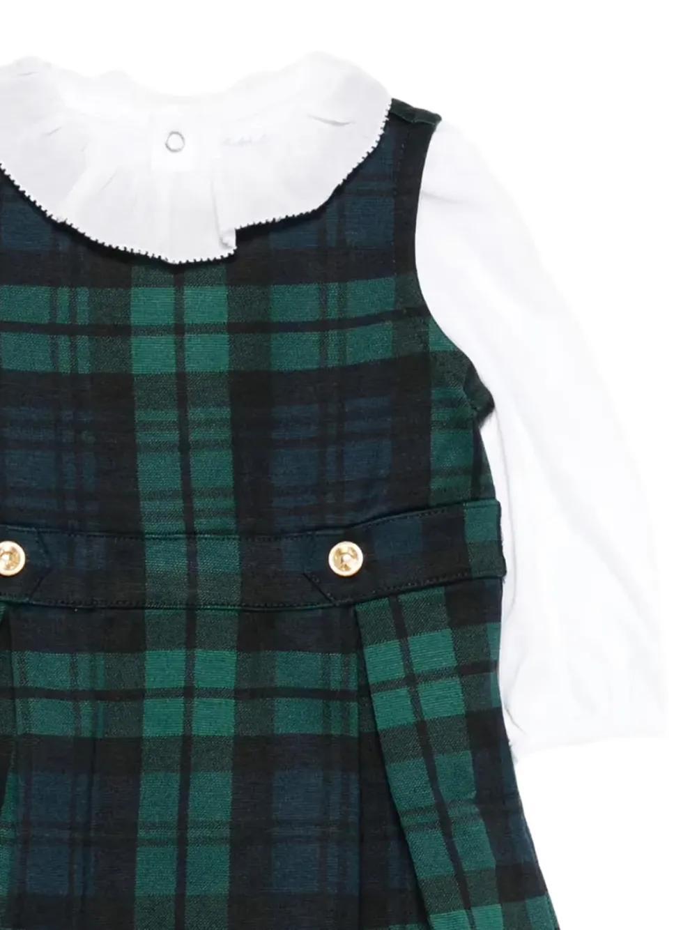 POLO RALPH LAUREN KIDS Geruit jurkset met knopen Groen