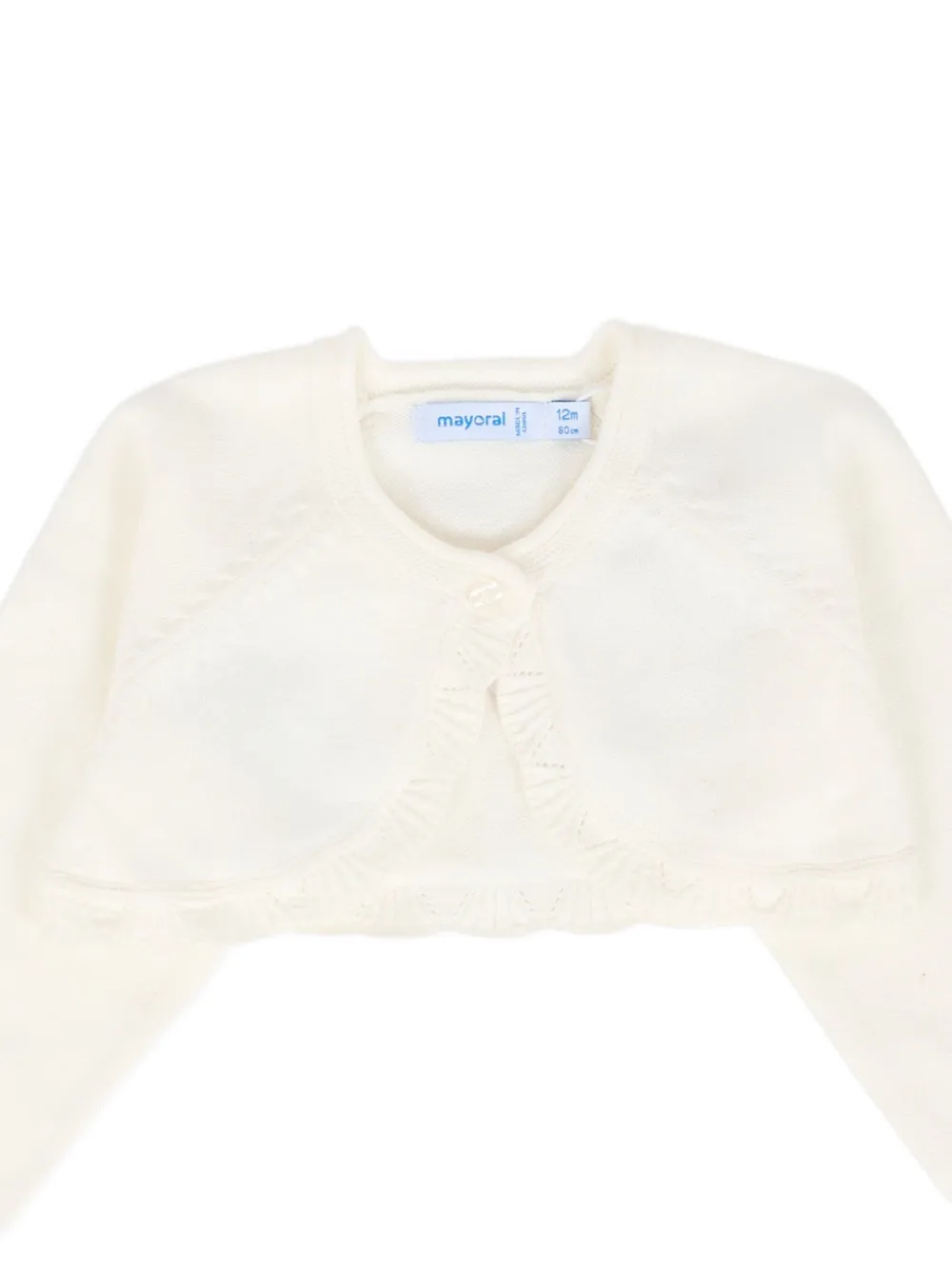 Mayoral Cropped Cardigan In Neutral