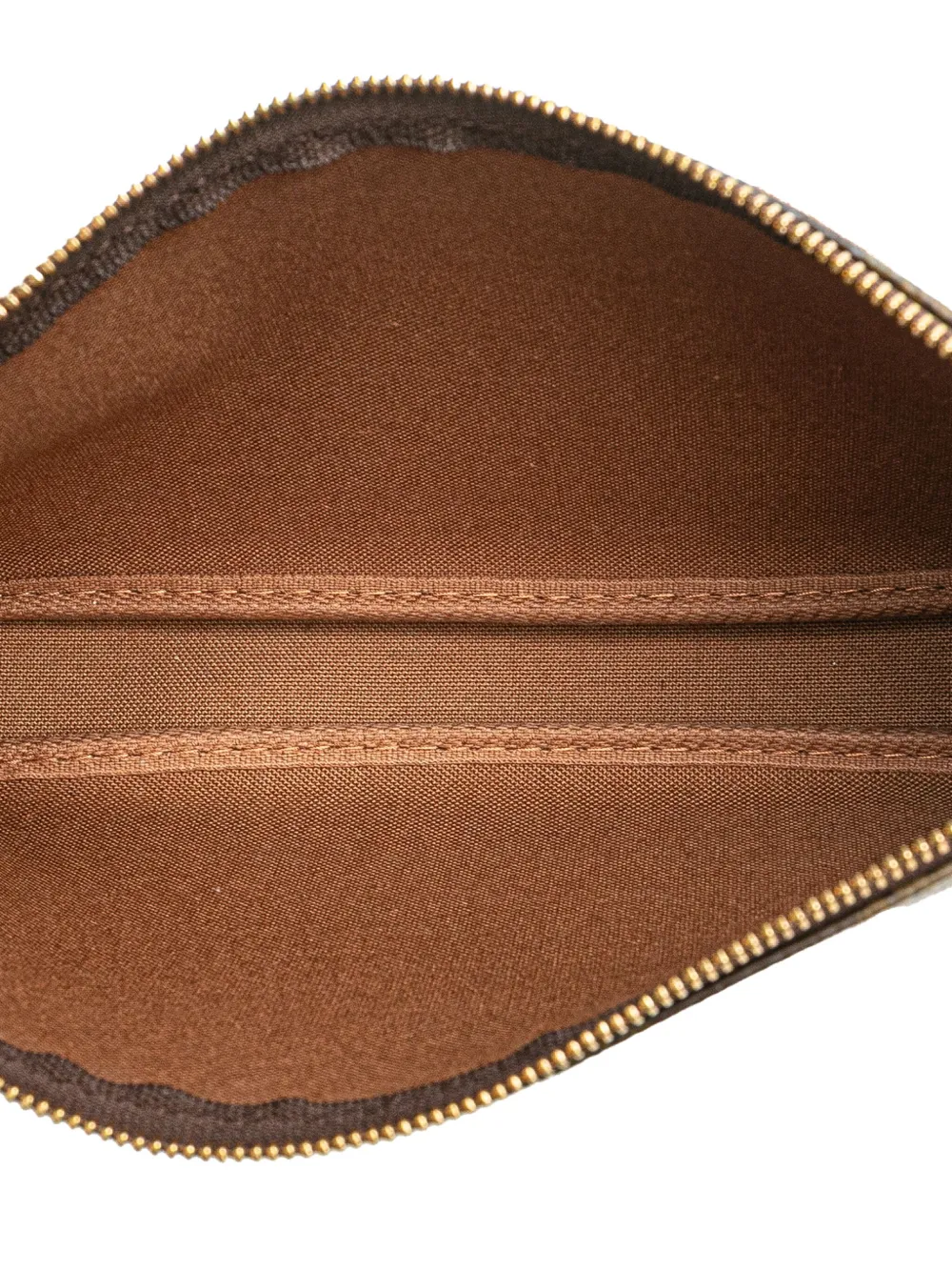 Pre-owned Louis Vuitton 2006 Monogram Pochette Accessoires Shoulder Bag In Brown