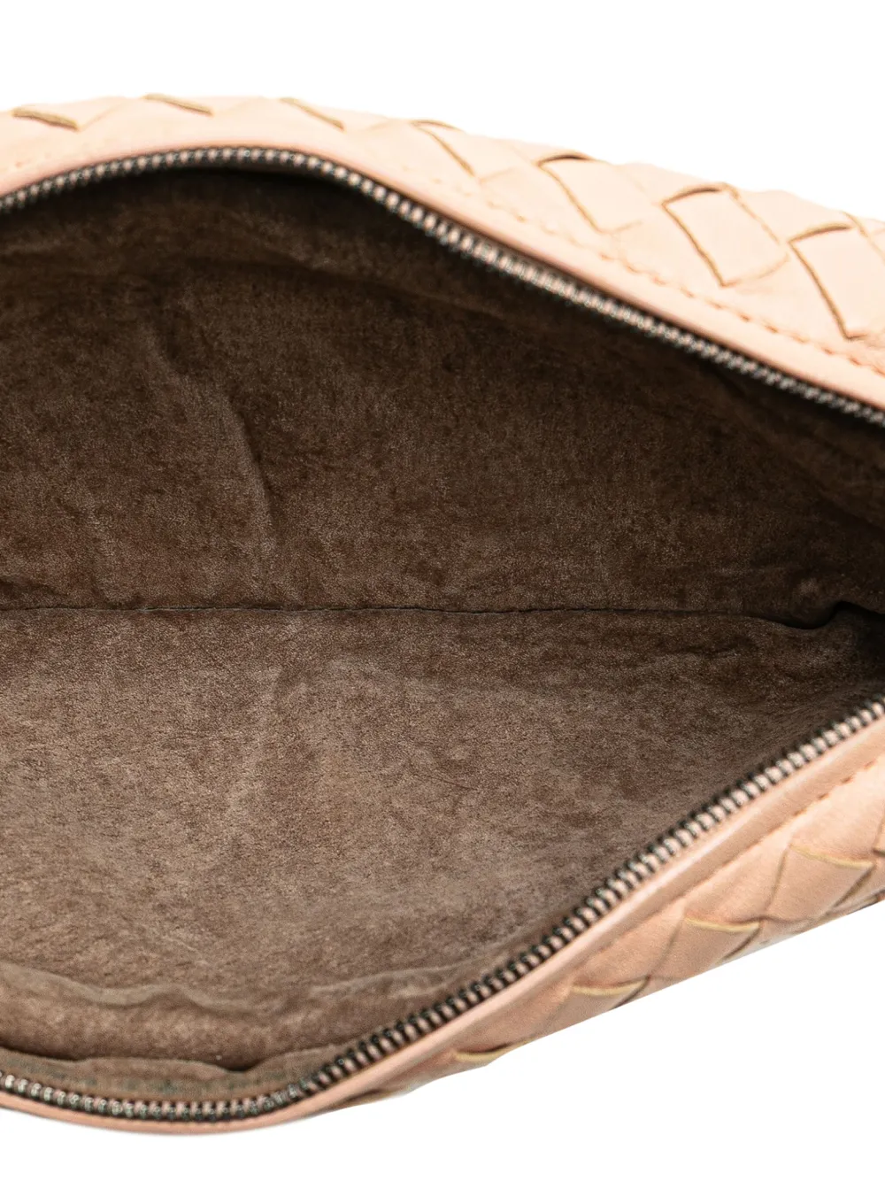Pre-owned Bottega Veneta 2012-2025 Mini Nappa Intrecciato Expandable Chain Crossbody Bag In Brown