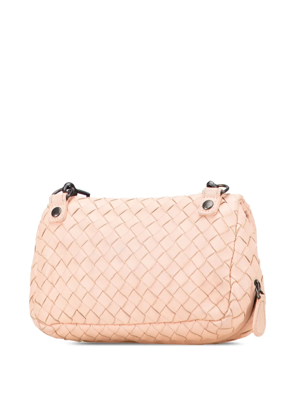 Pre-owned Bottega Veneta 2012-2025 Mini Nappa Intrecciato Expandable Chain Crossbody Bag In Brown