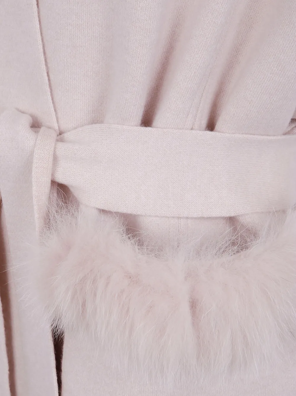 D.Exterior Jas met ceintuur en afwerking van imitatiebont Beige