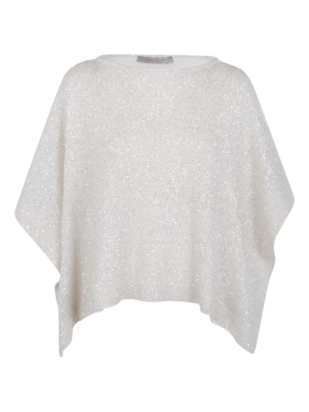 D Exterior Sequin-embellished Coat In White