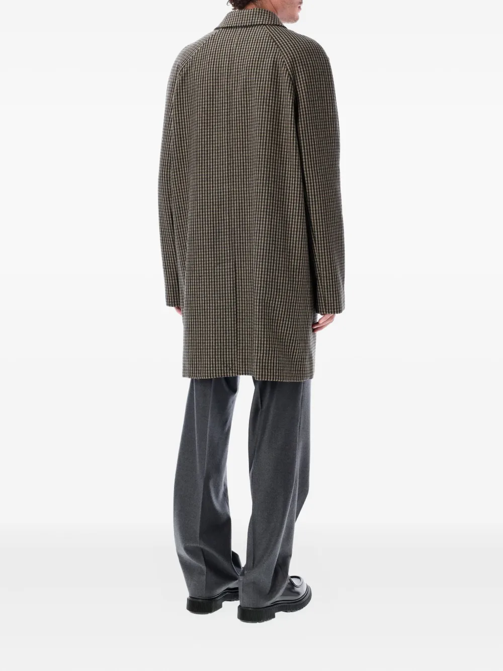 Apc Buttoned Checked Coat In Multi