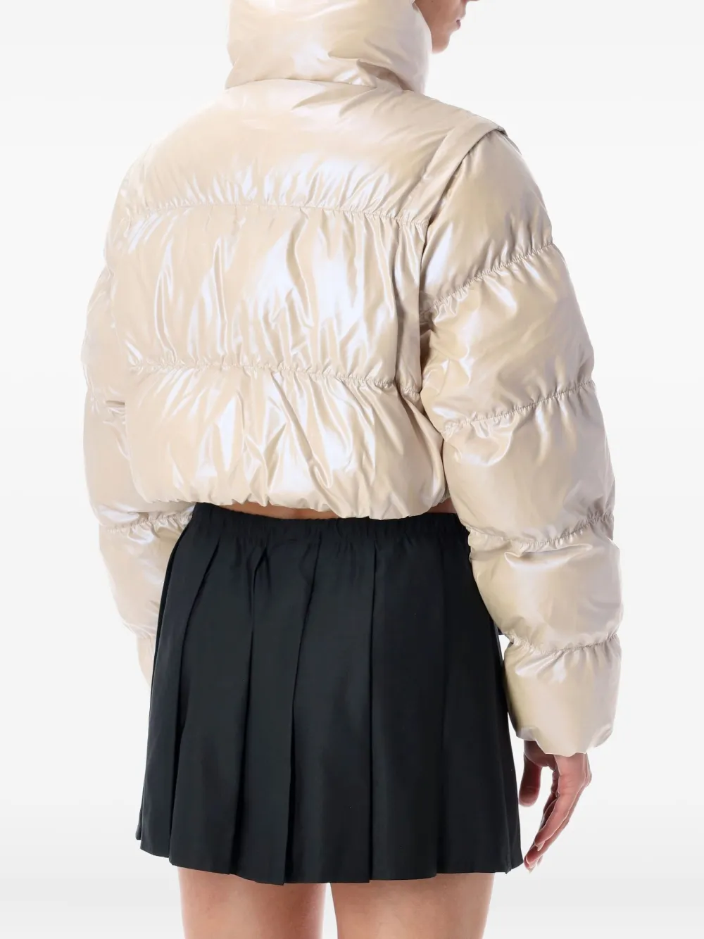 Adidas Originals Glossy Cropped Puffer In Multi