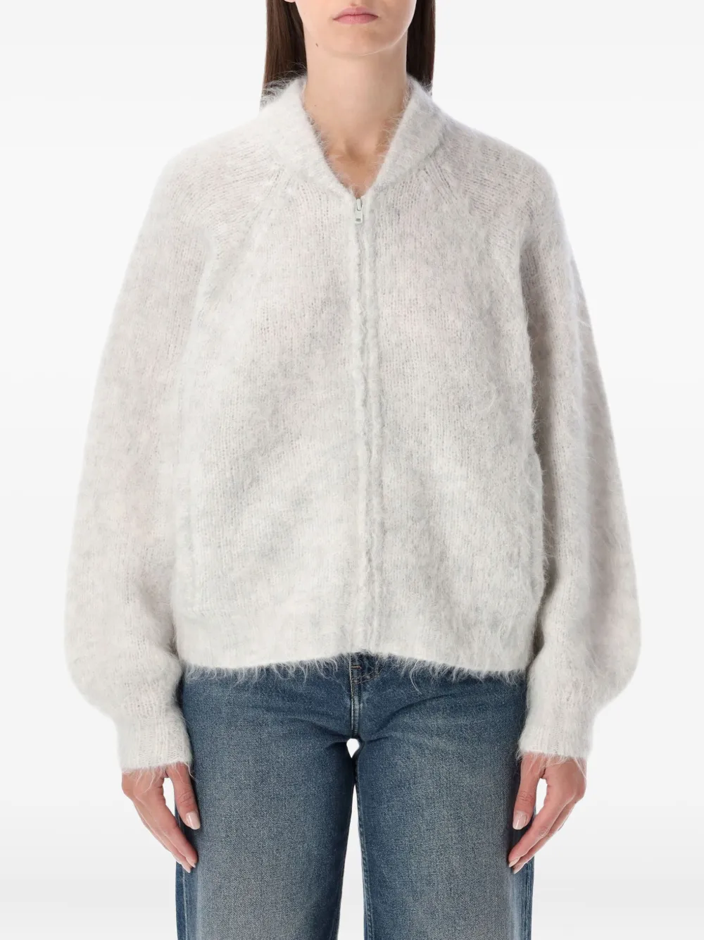 American Vintage Niby Zip-fastening Cardigan In Gray