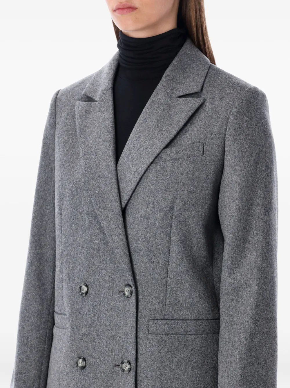 Apc A.p.c. A.p.c. Lucy Double-breasted Wool Blazer In Gray