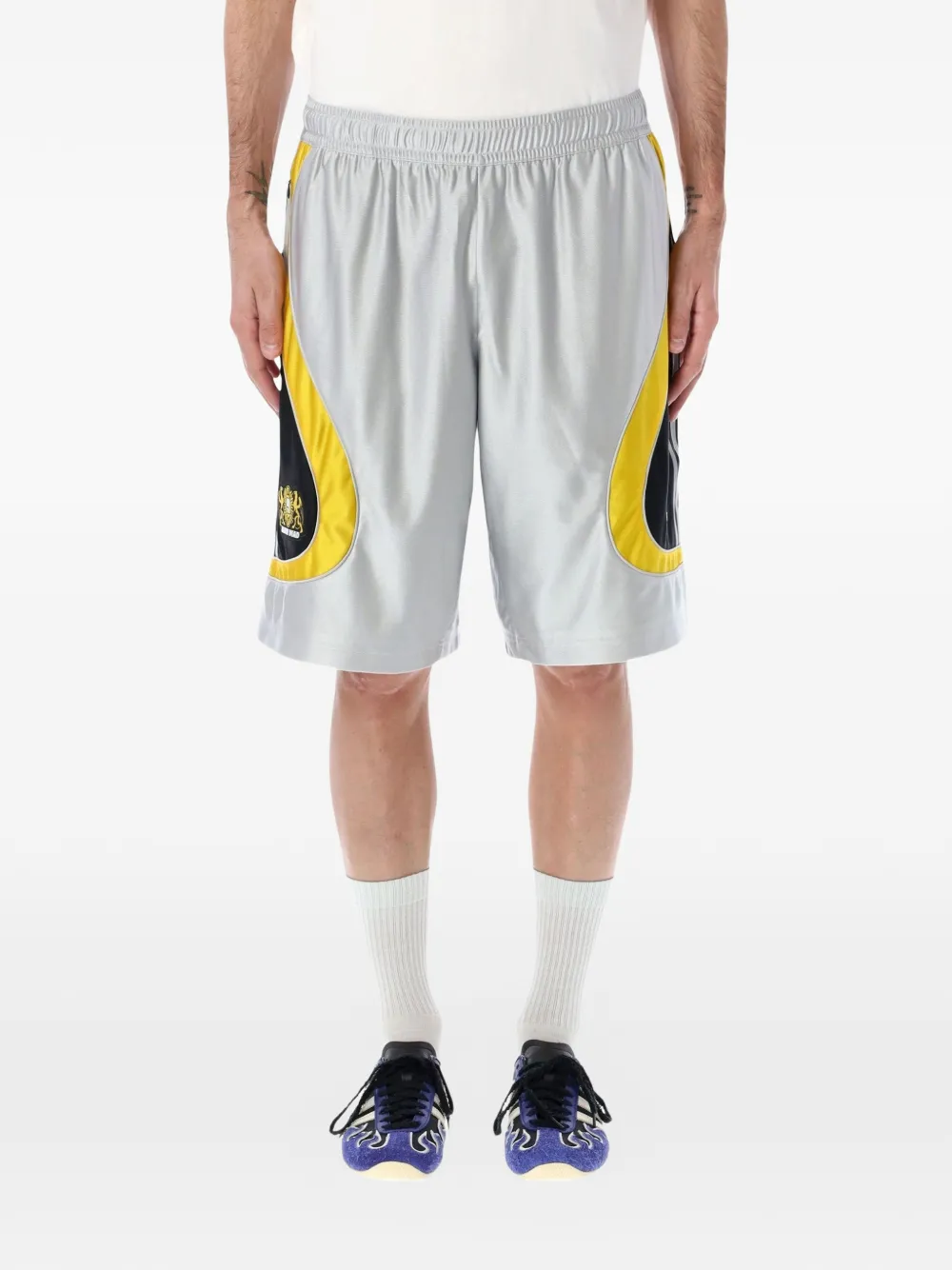 adidas x Brain Dead soccer shorts | Grey | Image 1