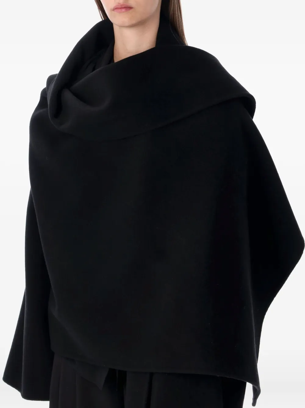 Alberta Ferretti Gedrapeerde cape Zwart