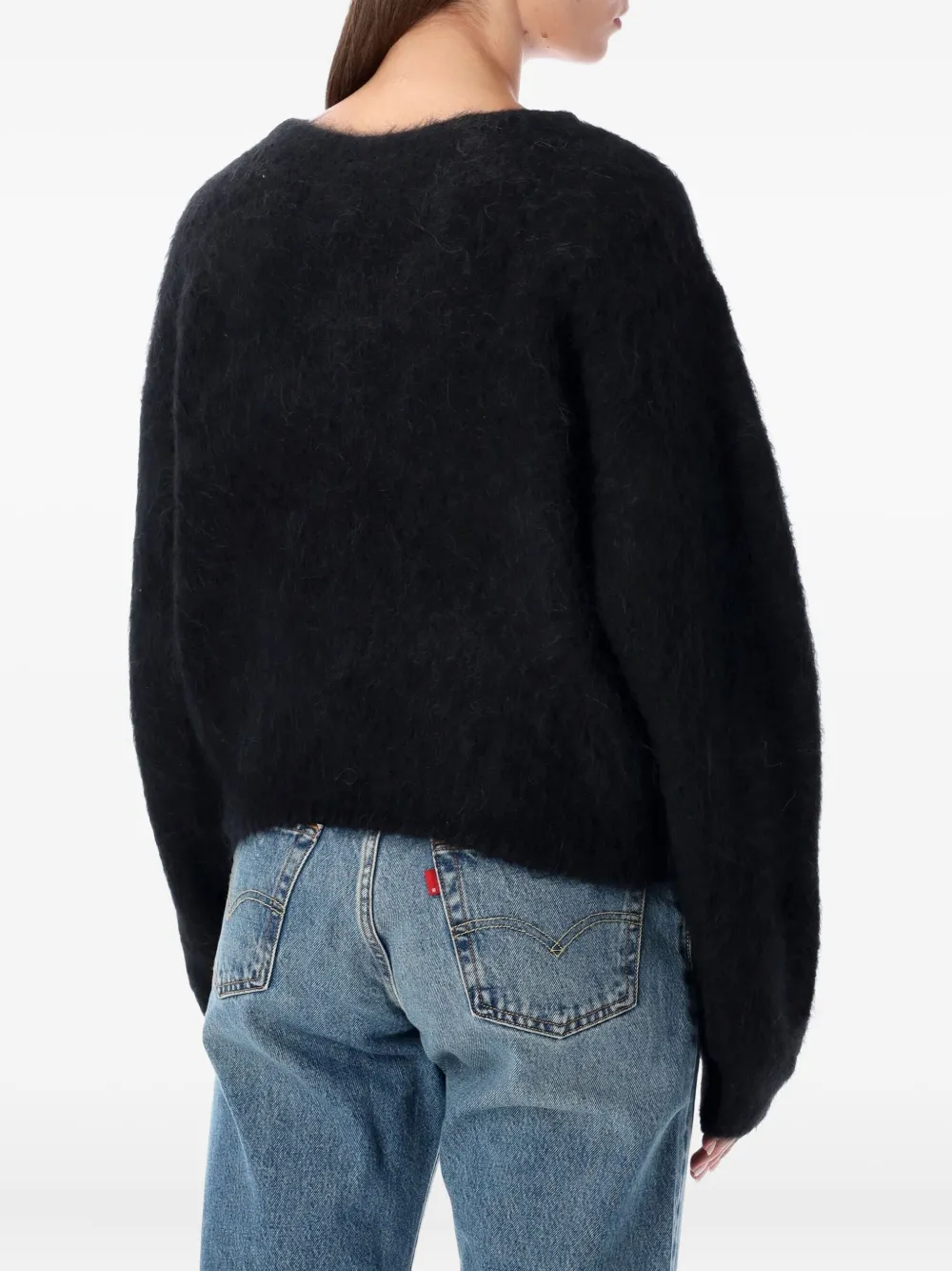 American Vintage Niby Knit Mohair Sweater In Black