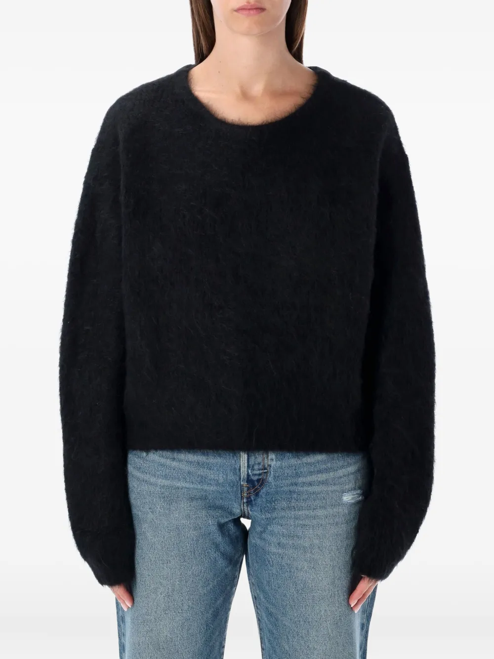American Vintage Niby Knit Mohair Sweater In Black