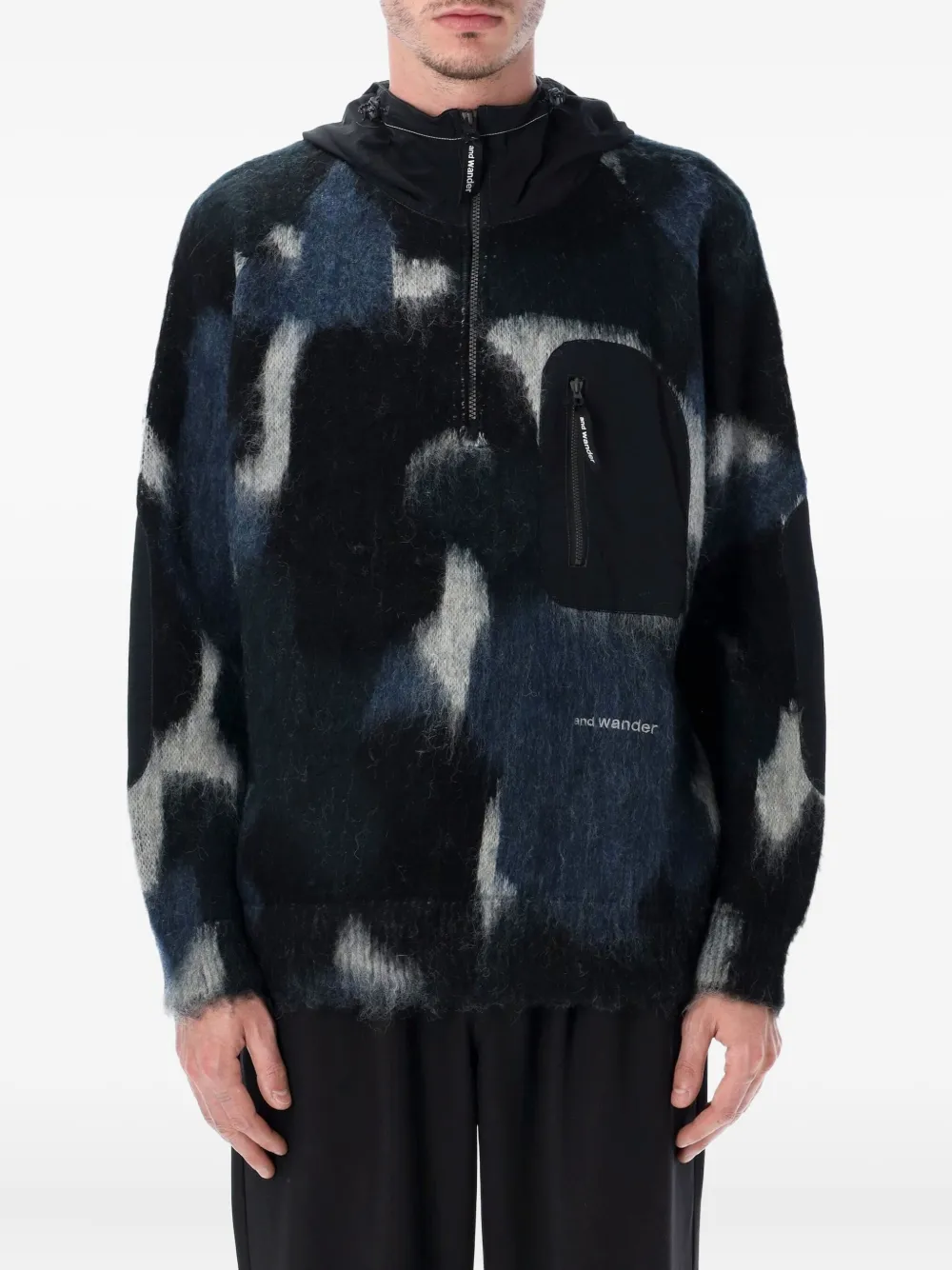 and Wander suéter con capucha y cierre | azul | Image 1