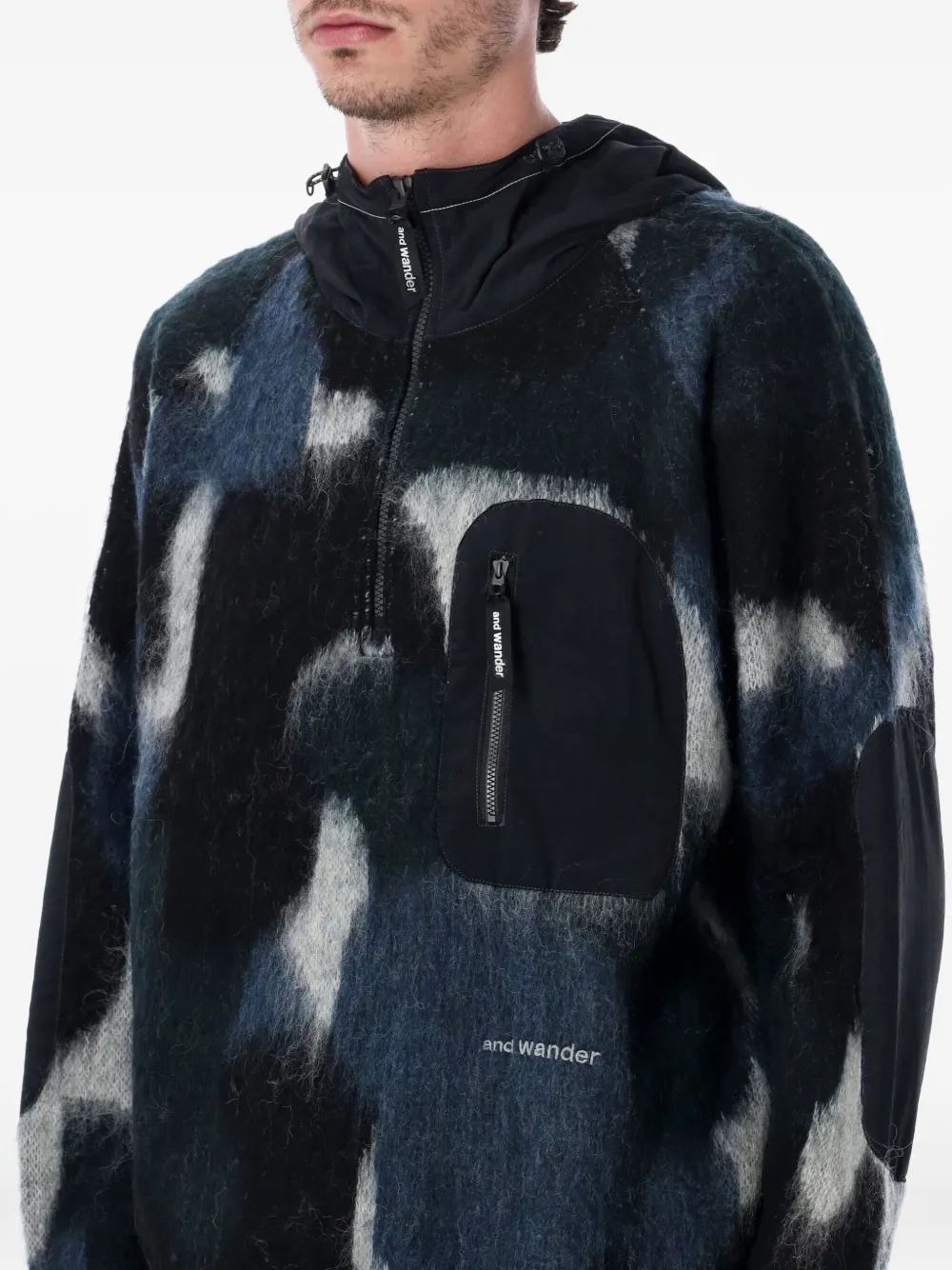 and Wander Trui met capuchon en rits Blauw